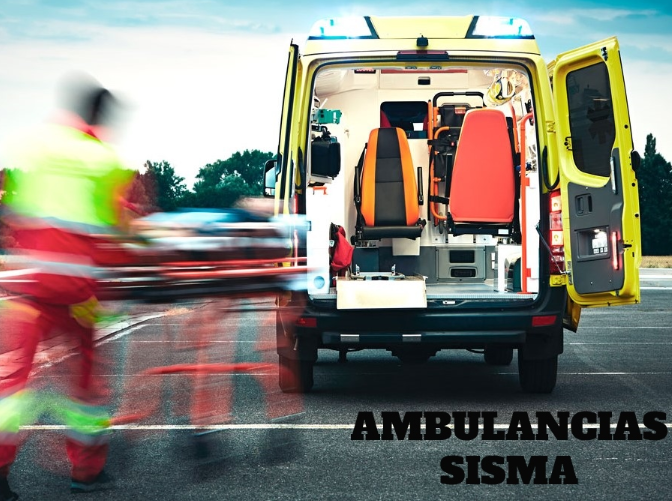 dos hombres subiendo un paciente a una ambulancia